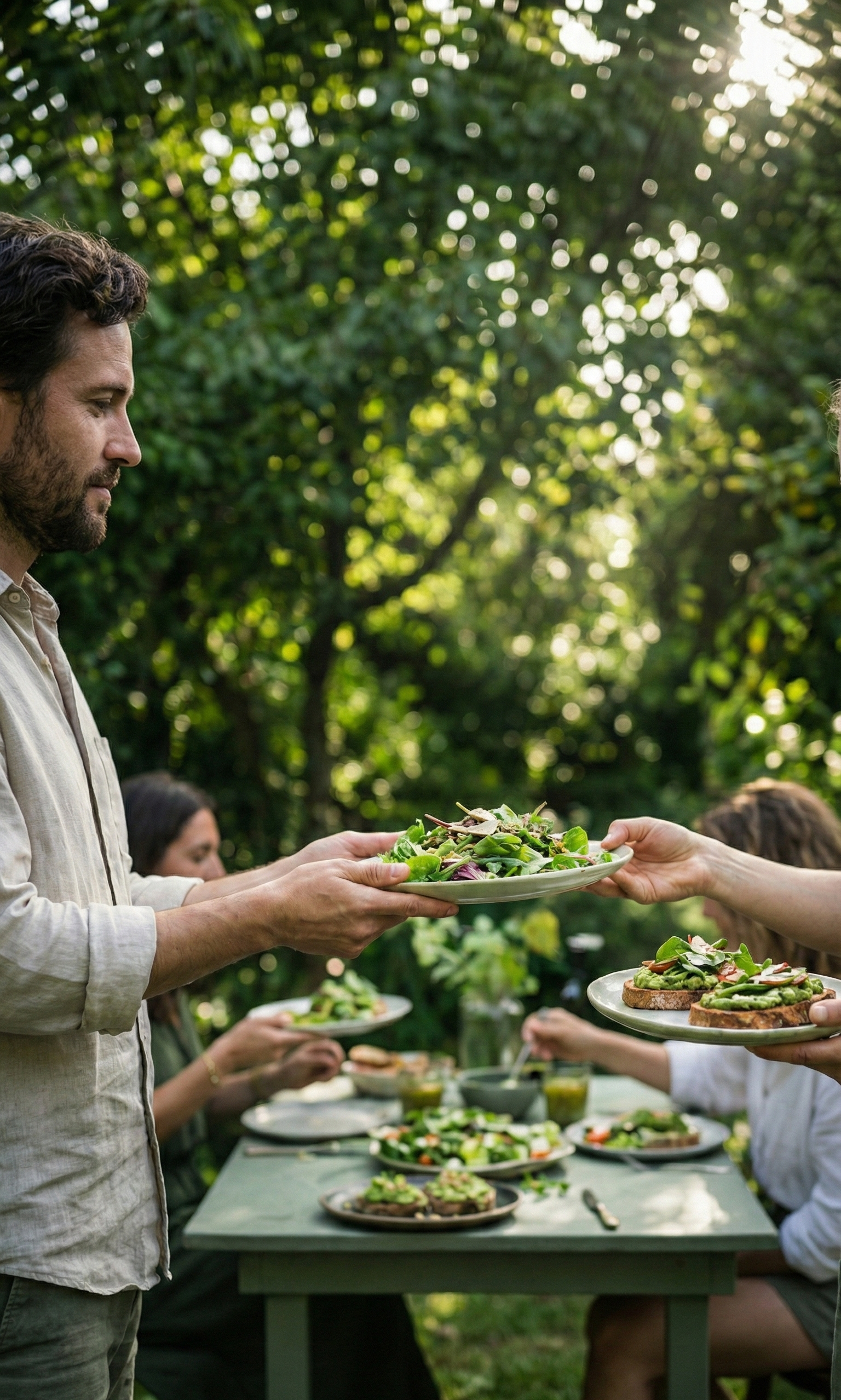 Vida activa en jardín